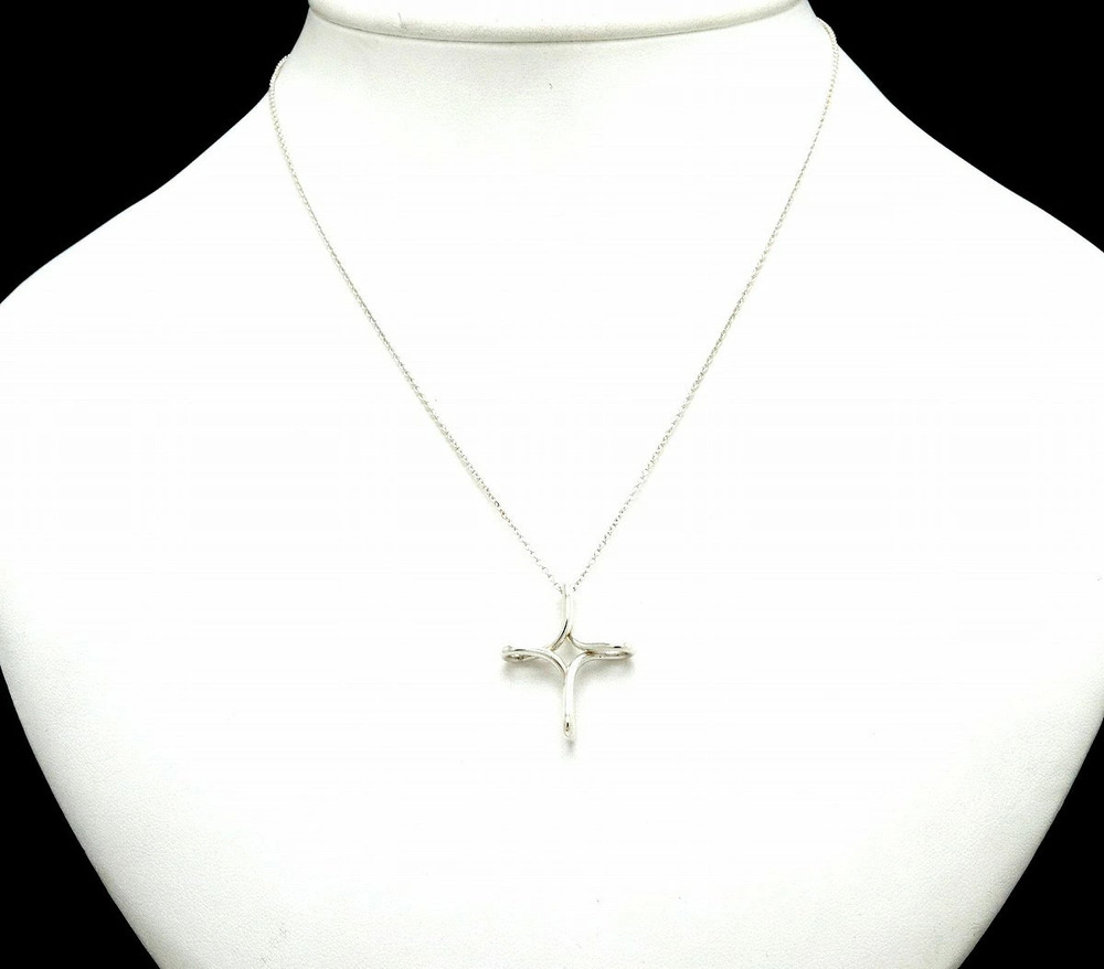TIFFANYCo Tiffany Elsa Peretti Infinity Cross Necklace Pendant Silver